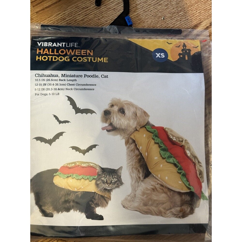 Vibrant Life Halloween Pet Costume Hotdog Size Xs or Medium